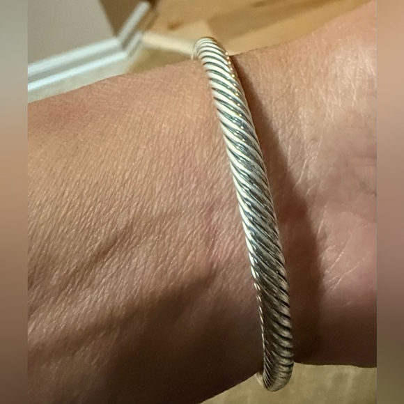 David Yurman 5mm Classic Cable Bracelet Sterling Silver w/Black Onyx & Diamonds - Picture 4 of 5